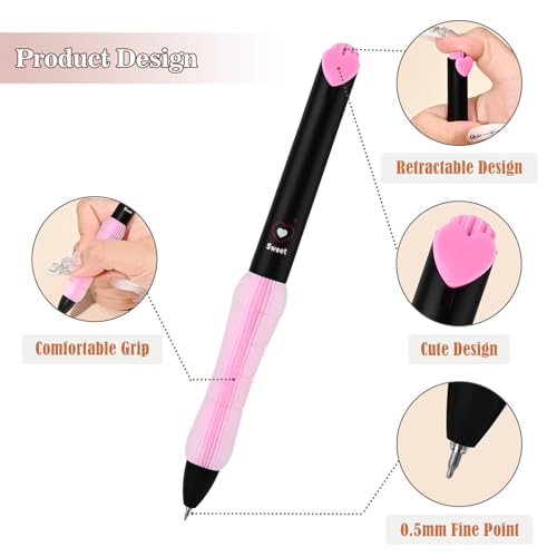Stylos gel cœur pour journal intime et organisation de bureau créative