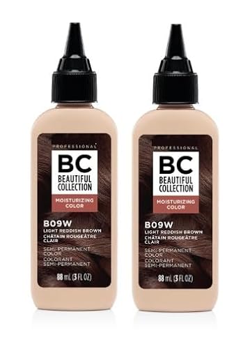 Beautiful Collection Semi-Permanent Hair Color, 3oz (B09W Light Reddish Brown, 2pack)
