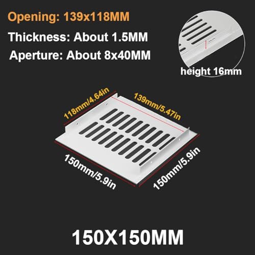 Grilles de ventilation intérieures de 150 mm pour meuble bas - 6