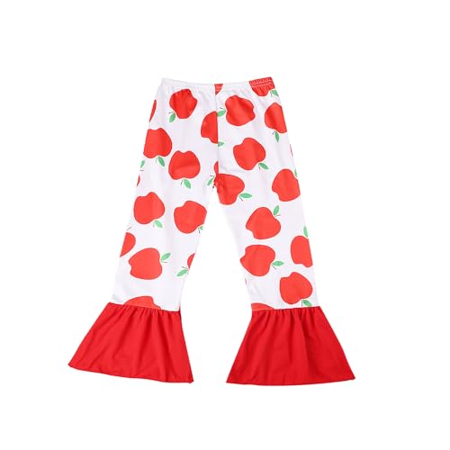 Image of Toddler Girls Back to School Pencil Outfits Set Ruffle T-Shirt Dress and Pants Outfit Set 3-8Years