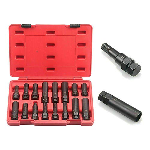 Kit Maestro 16 Piezas Llave Remoción Tuercas Bloqueo
