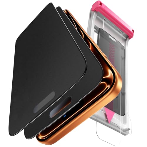 Hoerrye Matte Privacy Screen Protector 2 Pack for iPhone 17 Pro Max - 24 Anti Spy Military-Grade 9H Hardness Anti-Glare & Anti-Fingerprint With Auto Fit Box Zero Bubble Smooth as Silk Anti-Spy