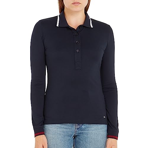 Tommy Hilfiger Slim Split Global Stripe LS Poloshirt Damen