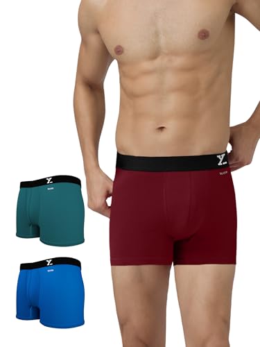 Image of XYXX Men's Aero Super Combed Cotton Trunks | Antimicrobial, Regular Fit, No-Marks Waistband | Underwear for Men Combo (Pack of 3)