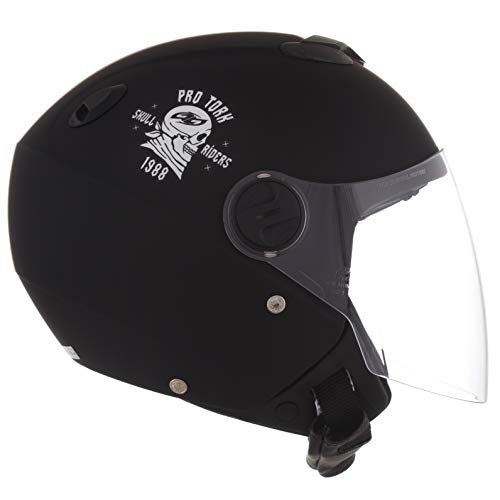 Pro Tork Capacete New Atomic Skull RideRosa Fosco 60 Preto/Laranja