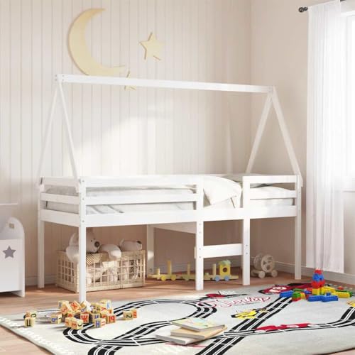 Toit de lit enfant bois de pin structure lit cabane Tomostar 209x95,5 - 3