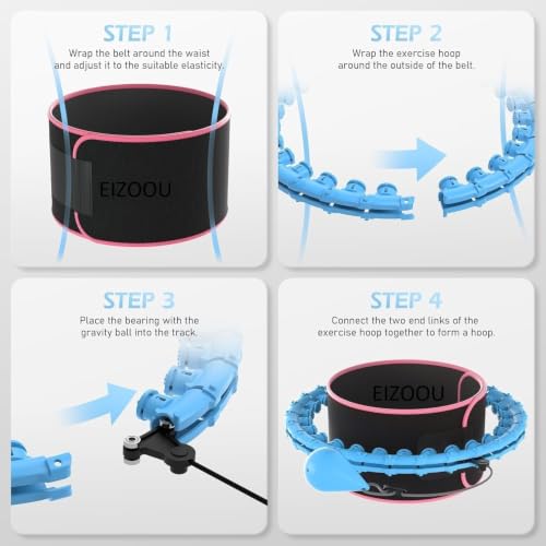 Image of Weighted Hula Circle Hoops for Adults Weight Loss, Infinity Fitness Hoop with Sweet Belt and Measuring Tape Plus Size 52 Inch, 24 Detachable Links, Exercise Hoop for Women,Girls (Hula Hoop-2)
