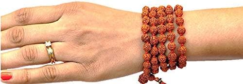 Tulip MeadowRudraksha Mala Japa 108 Indian Beads 8mm Prayer Necklace Kanth Mala Wrist Mala Wrap Bracelet