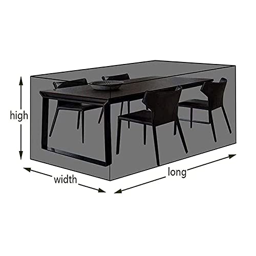 Housse de jardin imperméable pour protéger une grande table rectangulaire noire - 8