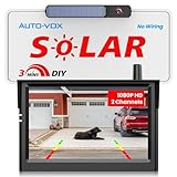 AUTO-VOX Solar Wireless Backup Camera:5' HD 1080P Monitor,3 Mins DIY Installation & 5000 mAh Battery Powered Solar Back Up Camera Systems, IP69K Waterproof Reverse Camera for Car, Van, Truck, Trailer