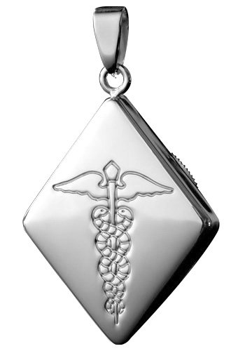 InfomedicStainless Steel Pendant - Diamond Shape (inc. Chain)