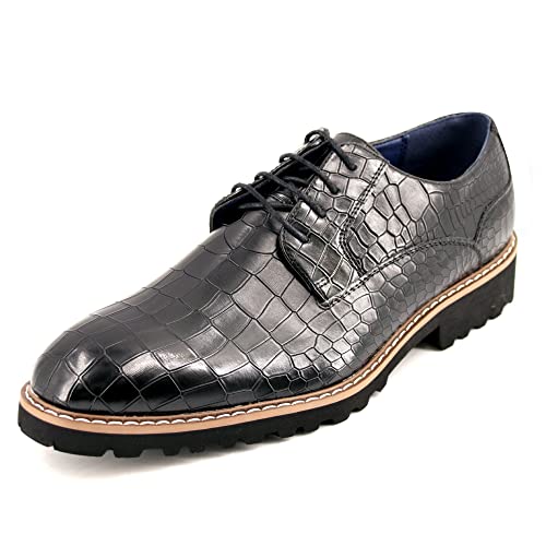 Scarpe stringate uomo: Queste scarpe stringate sono un'opzione versatile e raffinata per l'uomo moderno. La loro tomaia in pelle sintetica lucida e la chiusura con lacci offrono un comfort e una vestibilità regolabili, mentre la suola in gomma antiscivolo assicura stabilità e sicurezza.