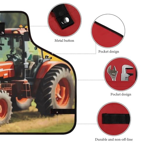 Delantal de trabajo unisex multipropósito con bolsillos miniatura 3