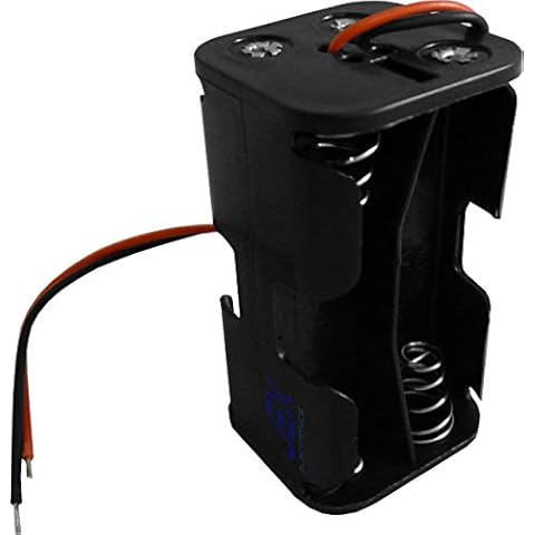 Jex Electronics Four/Quad/4X AA DIY Battery Holder Case Box Base 6V Volt PCB Mount with Bare Wire Ends Cover