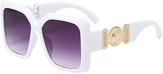 نظارات شمسية كبيرة الحجم للنساء من جولينياو، نظارة شمسية مربعة فاخرة للحماية من الأشعة فوق البنفسجية 400 بعدسات مسطحة للنساء بتصميم جميل