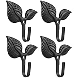 Construction robuste en fonte : fabriqués à partir de crochets en fer forgé, chaque crochet en forme de feuille est extrêmement résistant et offre un support fiable pour les manteaux, chapeaux, serviettes ou clés au quotidien, sans se plier casser. crochets muraux rustiques en fer