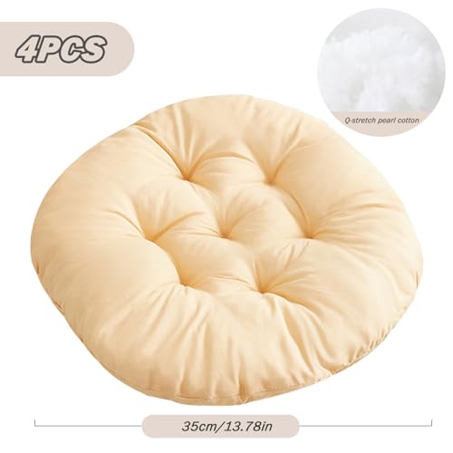 Coussin de sol rond épais de style chameau, set de 4 assises douces et élastiques de qualité - 6