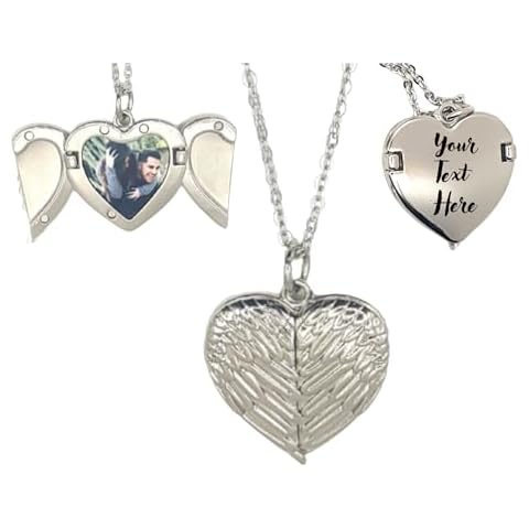Personalised Engraved Silver Heart Locket Necklace Cover