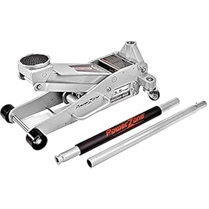 Power Zone Dual Pump Quick Lift 3-1/2 Ton Aluminum and Steel Racing Jack, Lift Range: 4-1/8” to 18-5/16”, Silver (680063-A)