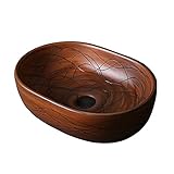SUNESA Lavabo Bagno Vaso Lavello Ovale sopra Counter Porcellana in Ceramica Vaso Bagno Vanità Lavello Lavaggio Art Bacino 18.7 "* 13.7" * 5.1" Lavabo Bagno (Color : A)