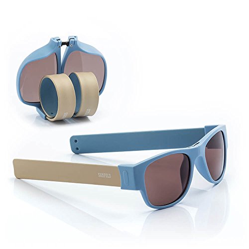 Sunfold Accent Gafas de Sol Enrollables, Hombre, Azul y Gris, Talla Única