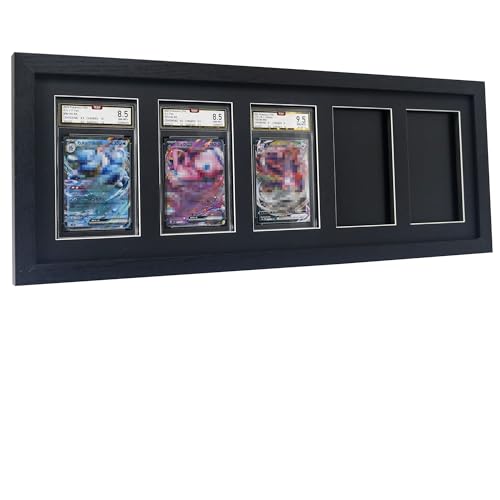 Image of FramePro PSA Graded Card Display Frame, Wall Mount Baseball Trading Card Display Case ONLY fit for PSA Slabs, Display for Basketball Football Hockey Pokemon MTG Yugioh Cards 5 PSA