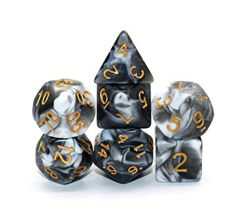 Dnd Dice White Black Rpg Polyhedral Dice Set Fit Dungeons And Dragons(D&D) Pathfinder Role Playing Games 7 Dice Set With Dice Bag… #TOP2