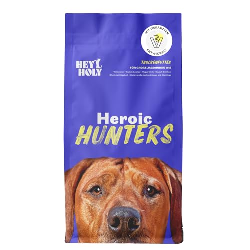 HEY HOLY Premium Trockenfutter für große Jagdhunde getreidefrei | 7kg hypoallergenes Hundefutter für ausgewachsene, große Jagdhunde mit Ente | Hochverträglich aus natürlichen Zutaten