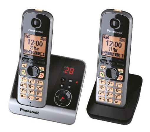 Panasonic KX-TG6722GB Duo Schnurlostelefon (4,6 cm (1,8 Zoll) Display, Smart-Taste, Freisprechen, Anrufbeantworter) schwarz/silber – Bild 3