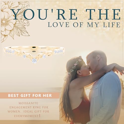Moissanite Engagement Rings for Women, 925 Sterling Silver Anniversary Rings for Women, Promise Rings for Her Wedding Bands Gift for Women Size 3-104