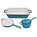 ChefVentions 2QT Saucepan Heavy Duty Cast Iron Blue & Creme Enameled Cookware Prep, Braise, Bake and Roast - Gas, Electric, Induction and Outdoor Grill Compatible
