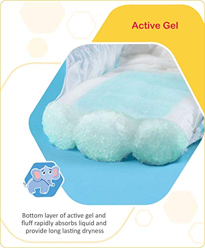 Image of Babyhug Baby Diapers Pants Medium Pack of 76- Advanced Soft Diapers Pants(M76) (7-12 Kg)