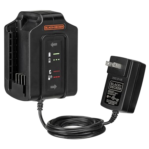BLACK+DECKER 20v Lithium Battery Charger, Dual Charger Station with 2 LED Indicators, Compatible with 20V Batteries, Fast Power Tool Battery Chargers, Tool Only (BDDC201B)