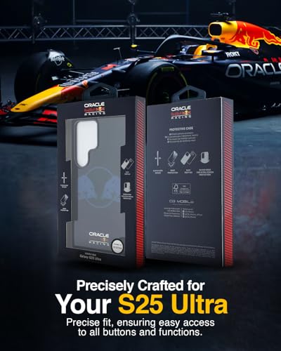 Image of CG MOBILE REDBULL Racing [Official Licensed] IML & Transparent PC Case with Magnetic System & Two Bulls Logo Protective Case /Cover Designed for Galaxy S25 Ultra - Navy