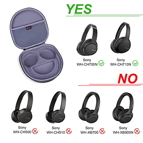 XANAD Hard Case for Sony WH-CH720N/WH-CH520N/WH-CH710N/WH-CH510 Wireless Bluetooth Noise Canceling Over The Ear Headphones - Storage Protective Travel Carrying Bag(Grey)
