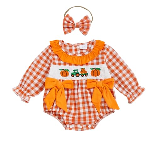 Baby Girl Christmas Outfit Santa Embroidery Bubble Romper Long Sleeve Plaid Ruffle Onesie Christmas Clothes