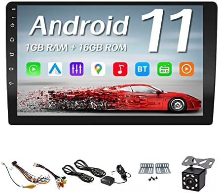 Double Din Car Stereo 10 Inch Capacitive Touch Screen Radio with Carplay and Android Auto,GPS Navigation,WiFi,Fm/RDS Radio,with Backup Camera,1+16g
