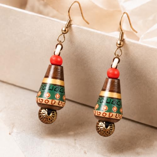 Image of Handcrafted Bohemian & Ethnic Earrings Collection for Women - Artistic, Nature-Inspired Statement Designs in Studs, Drops & Chandeliers