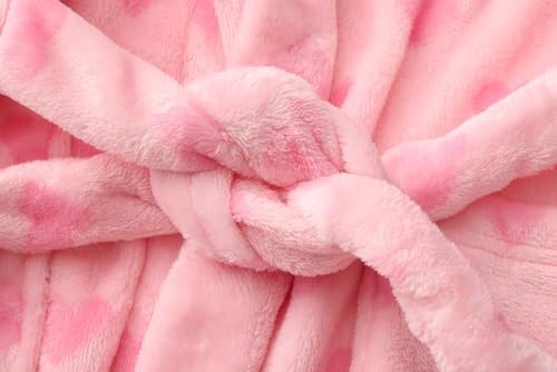 Image of Girls Fleece Hooded Robes Kids Warm Bath Robe for Girls Soft Fuzzy Bathrobe