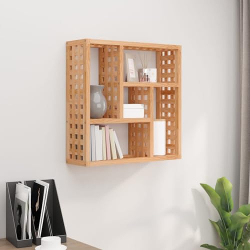Étagère murale d'angle étagères décoratives noyer 49x15x49cm bureau - 2
