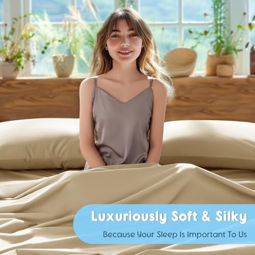 Image of SONORO KATE 1000 Series 100% Egyptian Cotton King Sheets,Extra Deep Pocket