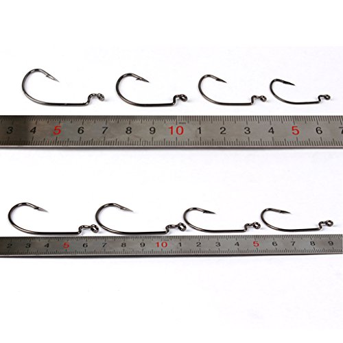 YIJU 80pcs Ganchos para Gabarito de Pesca com Orifício Caixa de Equipamento de Pesca 8 Tamanhos em a