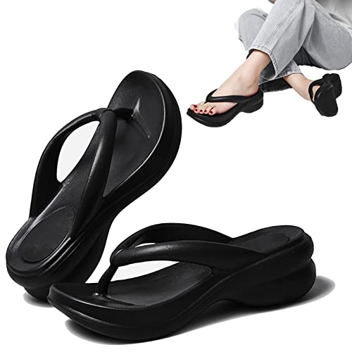 RUMENG 2022 New Thick Bottom Wedg Flip Flop Women, Flip Flops with Arch Support, Cloud Slippers Damen, Womens Flip Flop Slippers Arch Support Non-Slip Wedges Sandals Outdoor Indoor Cover