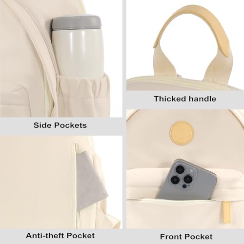 Cwatcun Camera Backpack Bag Small for Women，Fashion DSLR Camera Bag Cute with Tripod Strap and Removable Padded Dividers Lightweight Photograhy Case for Canon/Nikon/Sony Cameras, Off-White by Cwatcun - Image 9
