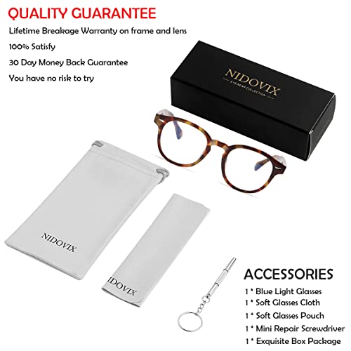 Image of Retro Round Blue Light Blocking Glasses for Men Women, Vintage Frame Non-prescription Computer Reading Eyeglasses