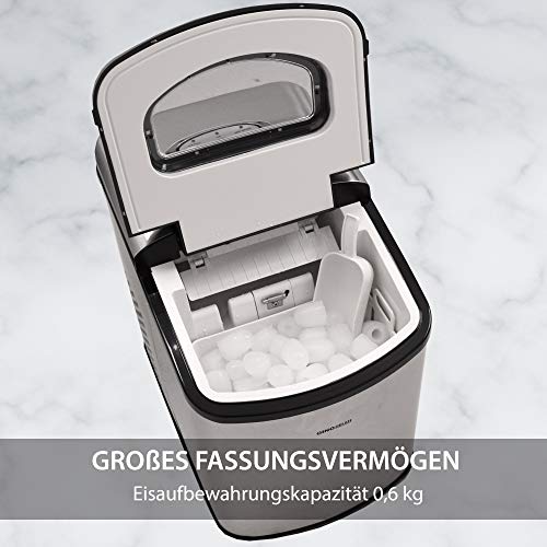 Foto von Gino Gelati GG-175W Digitaler Edelstahl Eiswürfelbereiter Eiswürfelmaschine Icemaker max. 15 Kg/24 h