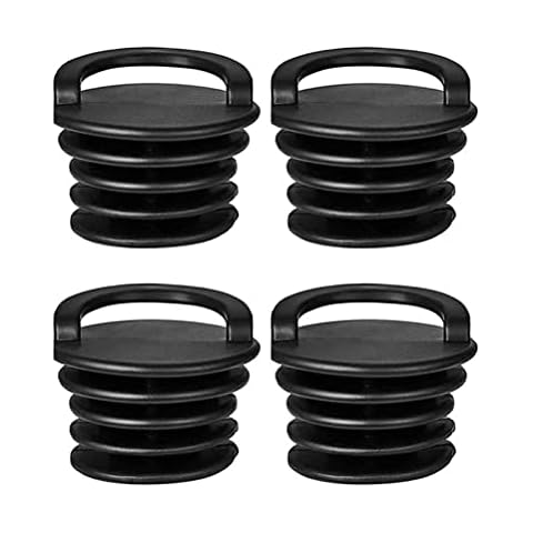 Wawogic 4PCS Kayak Scupper Plug Kit, Boat Drain Plug, Black Kayak Accessories Kayak Boat Canoe Scupper Stopper Bungs Drain Holes Plugs Replacement Cover