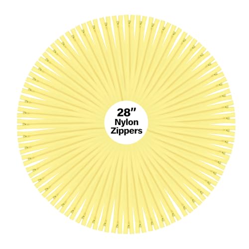 Mandala Crafts 40 PCs Butter Yellow Closed-End 28" Nylon Zippers for Sewing
