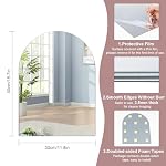 DARENYI 16"x12" Arched Wall Mirror for Bathroom, Frameless Acrylic Vanity Arch Mirror Wall Decor for Bathroom, Living Room, Bedroom, Entryway, Hallways - Image 3