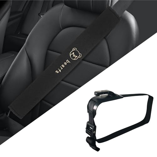 EZUNSTUCK Car Seat Belt Cover, Universal Seatbelt Shoulder Strap Pads and Seats Pregnancy Bump Strap, Soft Harness Pad Protect Your Neck and Shoulder (Black)